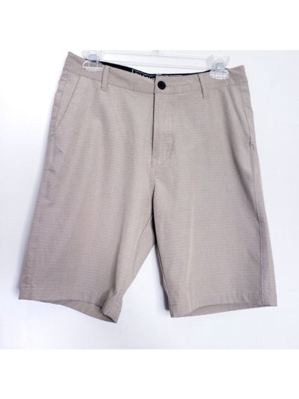 Division Tan Stripe Casual Chino Flat Front Shorts Men's Size 28